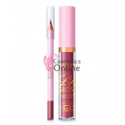 Gloss pentru buze USHAS Sparkle On 2 in 1 Gloss Matt cu 1 Creion pentru contur - SO12 Sun Kissed Coral